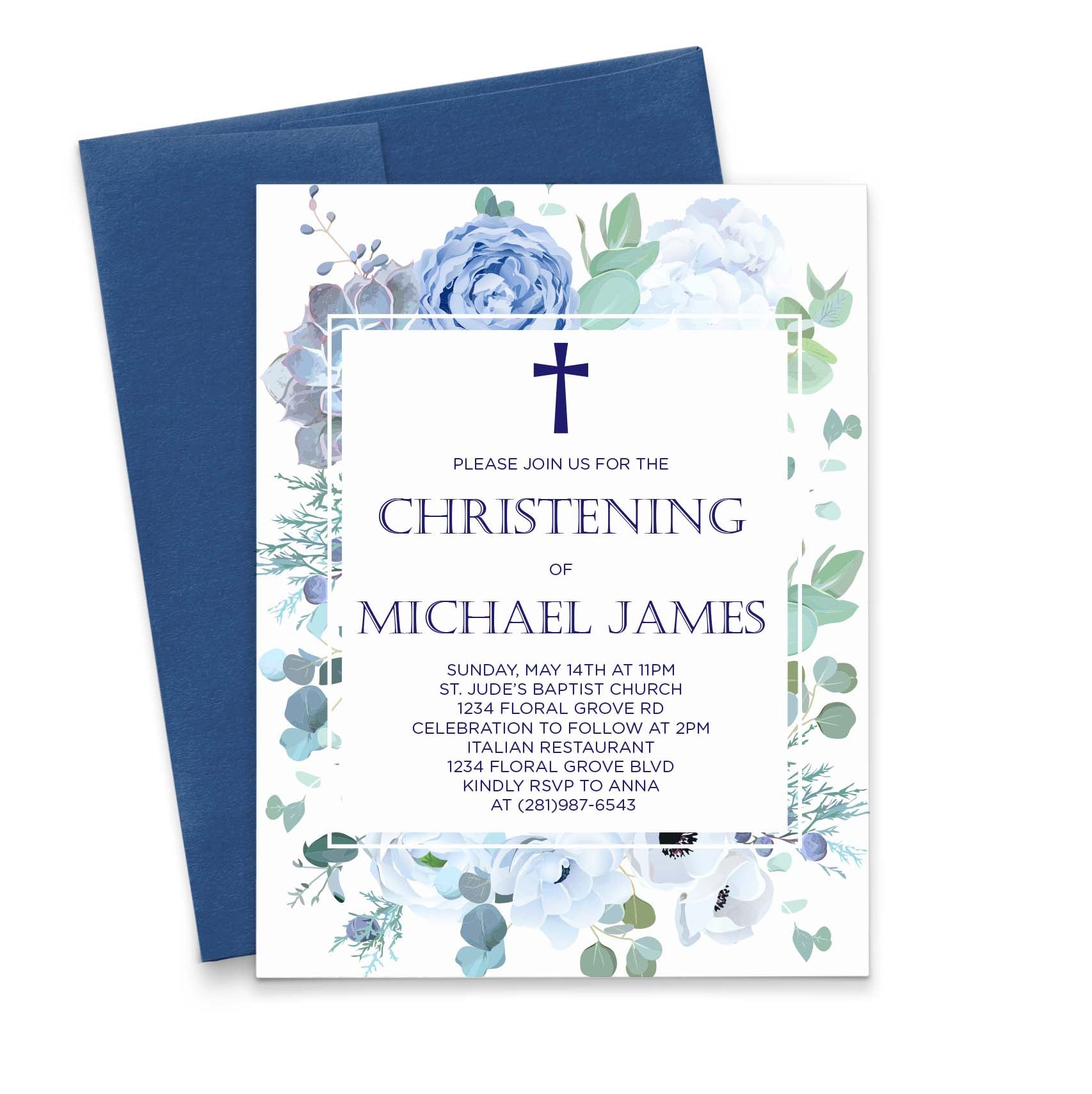 Elegant Christening Invitations