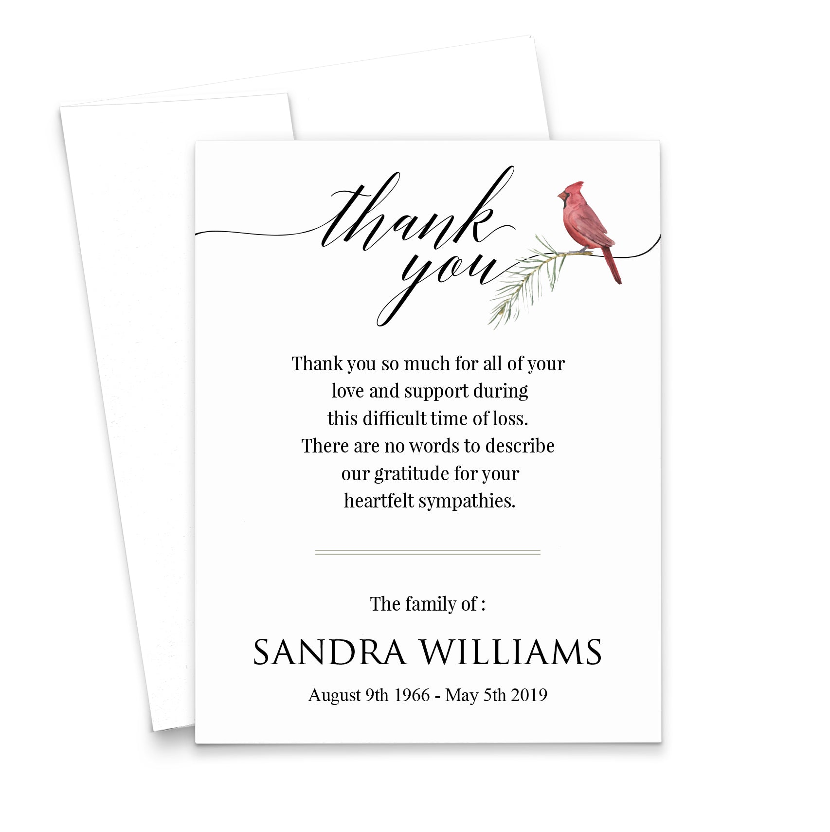 Funeral Thank You Cards