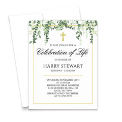 Personalised Funeral Invitations With Border Design