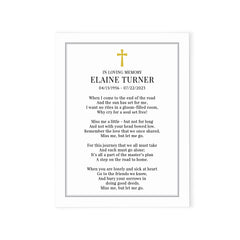 Classic Personalized Funeral Prayer Cards With Border