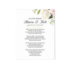 Watercolor Celebration Of Life Prayer Cards With Florals