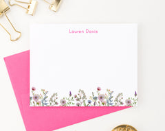 Girls Classic Personalized Stationery With Florals