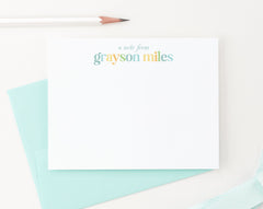 Boys A Note From Personalized Cards With Colorful Name