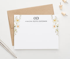 Wildflower Custom Monogram Greeting Cards