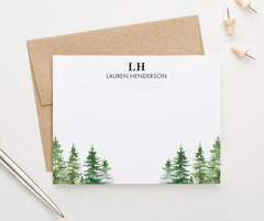 Nature Themed Custom Monogrammed Stationery With Greenery