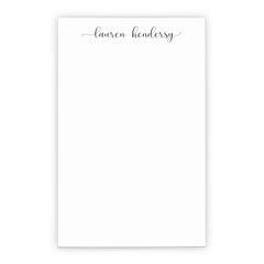 Womens Script Font Notepad Personalized Set