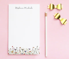 Personalized Wildflower Writing Pad Stationery