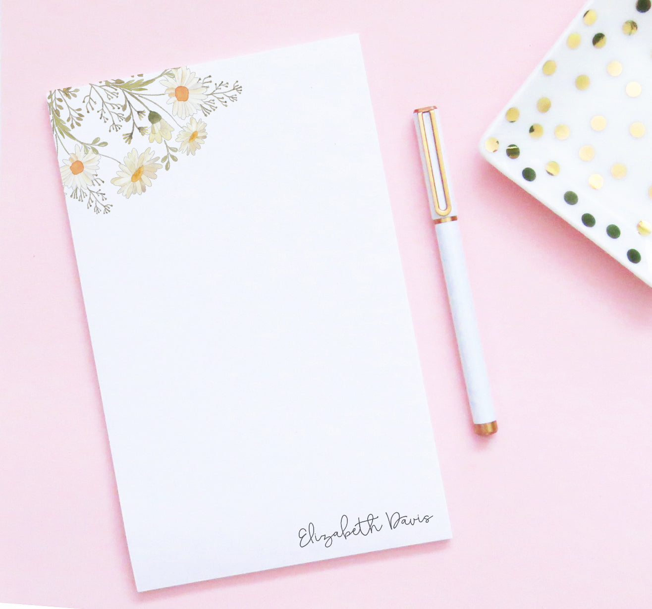 Simple Wildflower Stationery Pads Personalized