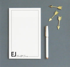 Classy Monogrammed Personalized Notepads With Border