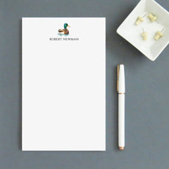 Watercolor Duck Personalized Stationery Notepad For Adults