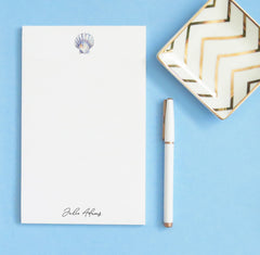 Vibrant Seashell Personalized Stationery Note Pads With Name