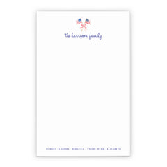 Personalized Family Stationery Notepad With American Flag
