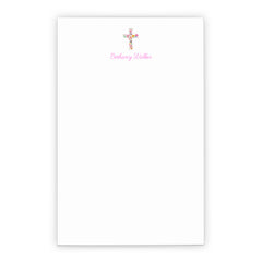 Customized Religious Stationery Paper With Floral Cross