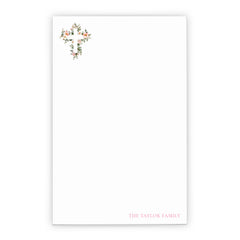 Elegant Custom Family Stationery Note Pad With Florals