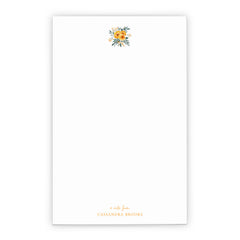 Orange Floral Personalized Notepad