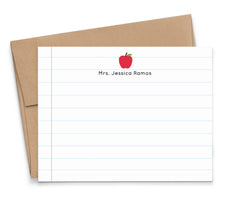Personalized Apple Stationery With Lines