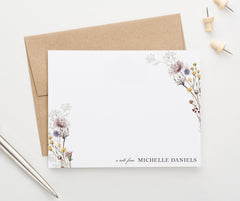 Elegant Watercolor Florals Custom Stationery Cards