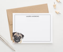 Custom Pug Stationery Note Cards Or Choose Your Dog Breed