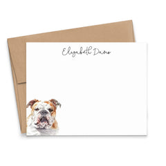 Personalized English Bulldog Notecards Or Choose Your Dog Breed