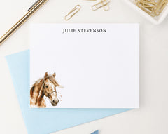 Watercolor Customized Horse Themed Stationery Cards