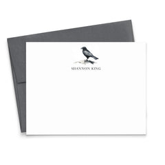 Gothic Personalized Stationery Notecards With Crow