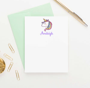 KS064 personalized unicorn kid stationery set girls boys note cards unicorns fairtale animal