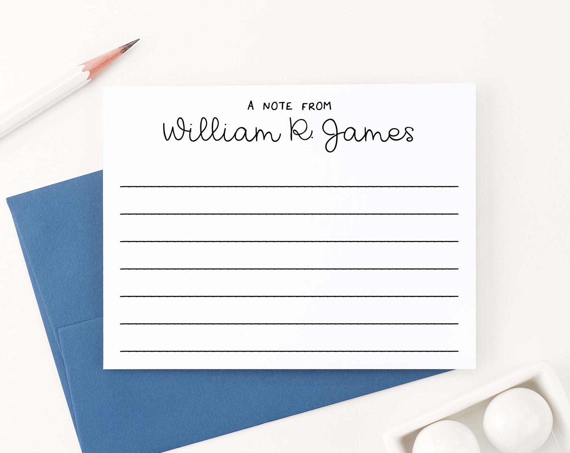 KS162 simple a note from lined kids stationary personalized script block font