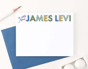 KS191 boys a note from personalized thank you cards green blue orange block font 1