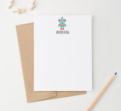 KS214 Cute Robot Stationery Personalized note cards robots birthday boys girls