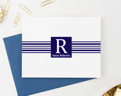 ML008 personalized folded name and initial thank you cards business monogram classic