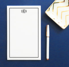 NP013 personalized classic 3 letter monogram notepad with border stationery paper 1