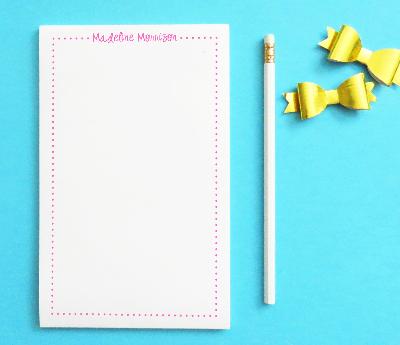NP016 personalized polka dot border kids notepads writing paper 1