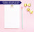 NP060 princess gold glitter crown monogram note pad for girls tiara script lined