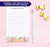 NP072 bottom floral personalized notepad for women flowers block font lined