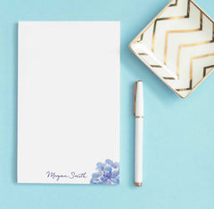 NP073 purple flower personalized notepad for women script floral 2