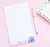 NP073 purple flower personalized notepad for women script floral 