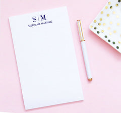 NP102 personalized 2 letter monogram notepad for women and men business professional paper