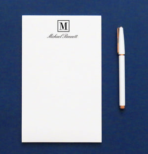 NP103 modern 1 letter monogram notepad set personalized letter writing stationery 1