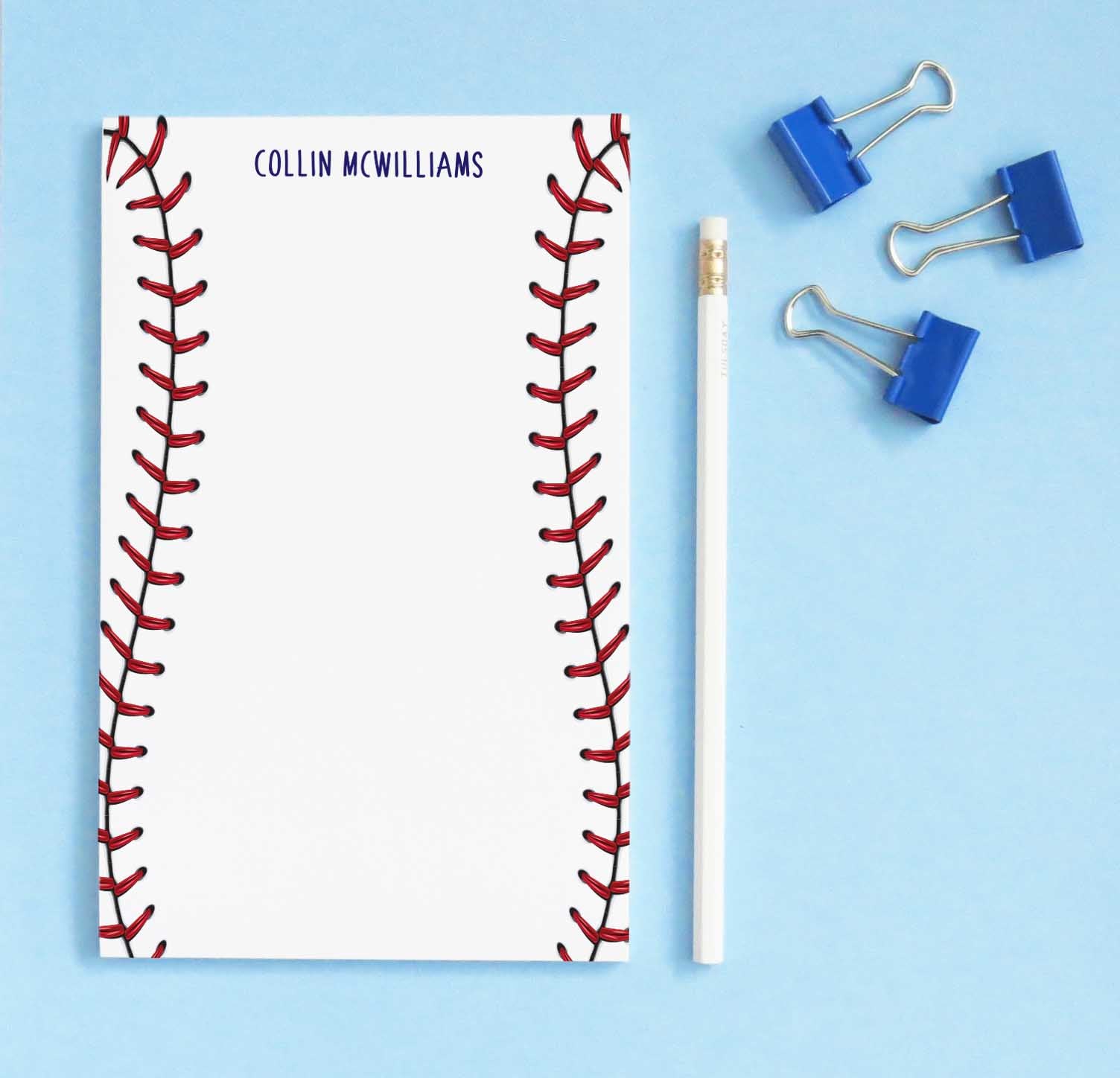 NP143 baseball stitch note pads personalized set sports sport paper