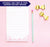 NP147 watercolor pink hearts note pad personalized set personalized lined