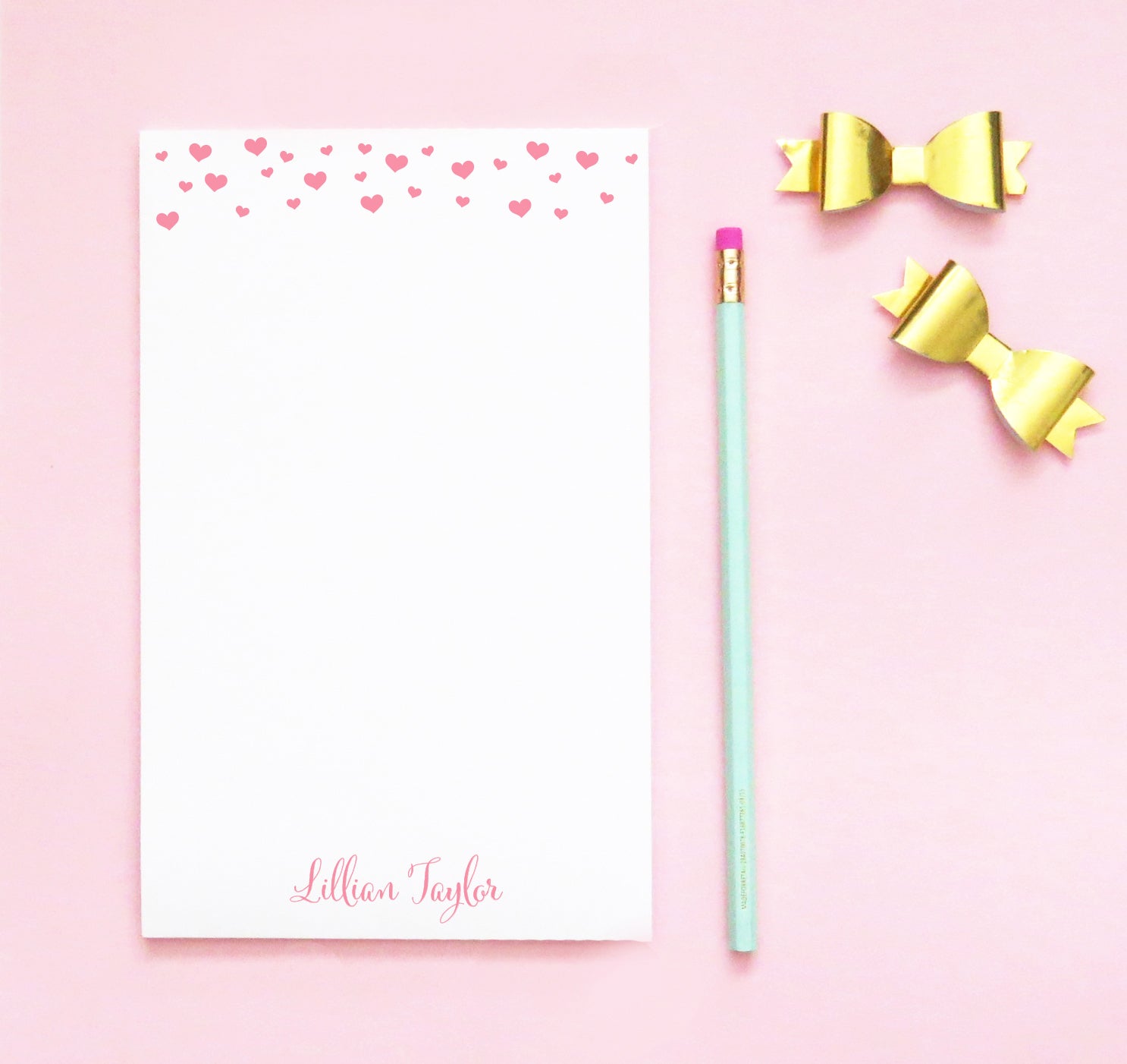 NP198 hearts personalized stationary notepad for girls letter writing paper
