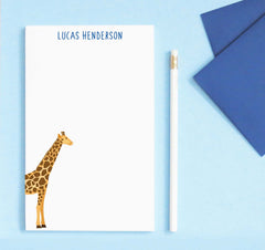 NP209 cute giraffe notepad personalized for kids zoo animal classic