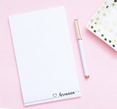 NP231 script heart notepads personalized for women elegant simple classy