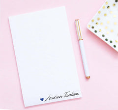 NP238 personalized heart and name notepad for women modern elegant
