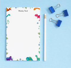 NP304 Personalized Dinosaur Notepad for Kids note pad paper custom dino