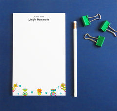 NP310 Personalized Stationery Notepad with Robots note pad boys girls robot