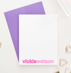 PS016 kidsfirst and last name personalized stationery sets classic vertical