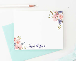 PS081 elegant floral corners personal stationery for women adult personalized florals