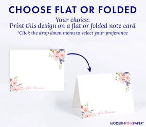 Elegant Floral Corners Personal Stationery for Women