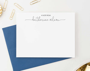 PS083 a note from personalized stationery cards with modern script name women note cards 2